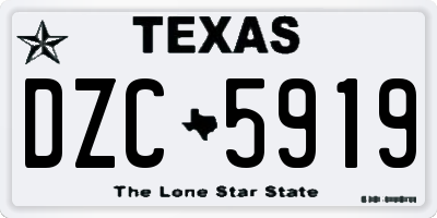 TX license plate DZC5919