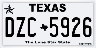 TX license plate DZC5926