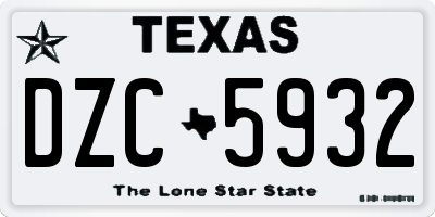 TX license plate DZC5932