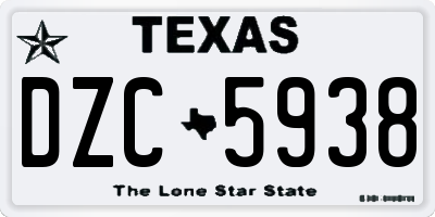 TX license plate DZC5938