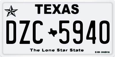 TX license plate DZC5940