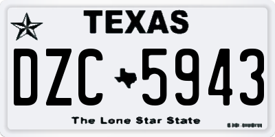 TX license plate DZC5943