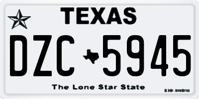 TX license plate DZC5945