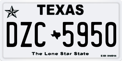 TX license plate DZC5950