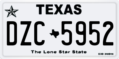 TX license plate DZC5952
