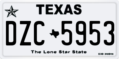 TX license plate DZC5953