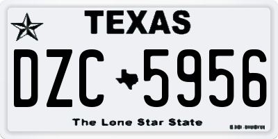 TX license plate DZC5956