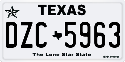 TX license plate DZC5963