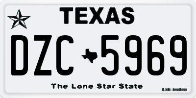 TX license plate DZC5969