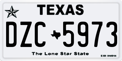 TX license plate DZC5973