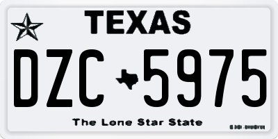 TX license plate DZC5975