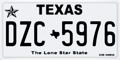 TX license plate DZC5976
