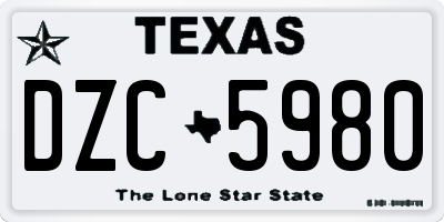 TX license plate DZC5980