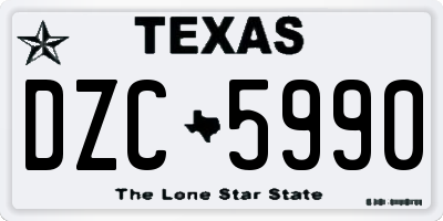 TX license plate DZC5990