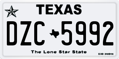 TX license plate DZC5992