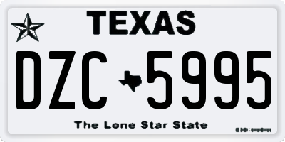 TX license plate DZC5995