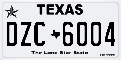 TX license plate DZC6004