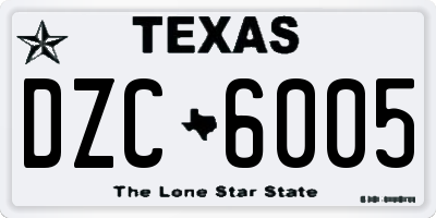 TX license plate DZC6005