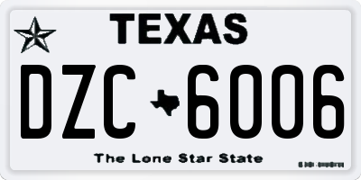 TX license plate DZC6006