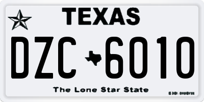 TX license plate DZC6010