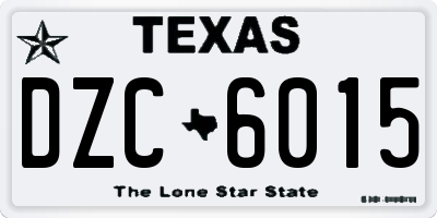 TX license plate DZC6015