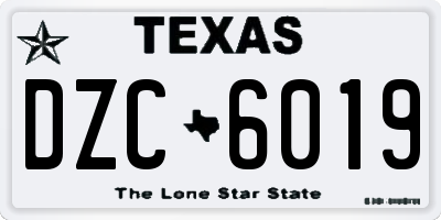 TX license plate DZC6019