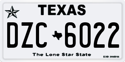 TX license plate DZC6022