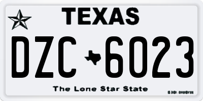 TX license plate DZC6023