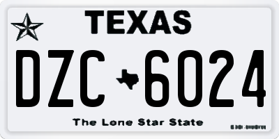 TX license plate DZC6024
