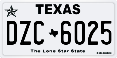TX license plate DZC6025