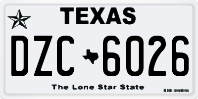 TX license plate DZC6026