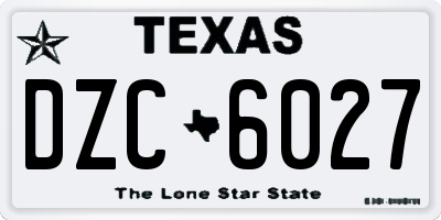 TX license plate DZC6027