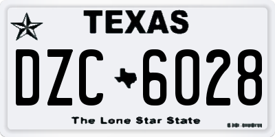 TX license plate DZC6028