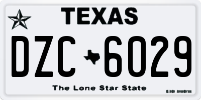 TX license plate DZC6029