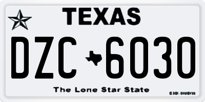 TX license plate DZC6030