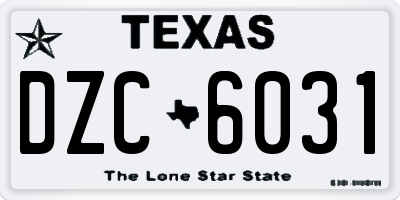 TX license plate DZC6031