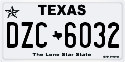 TX license plate DZC6032