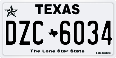TX license plate DZC6034