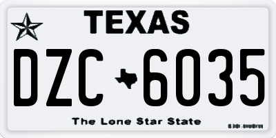 TX license plate DZC6035