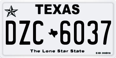 TX license plate DZC6037