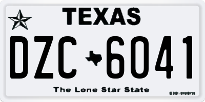 TX license plate DZC6041