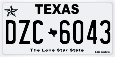 TX license plate DZC6043