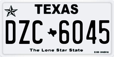 TX license plate DZC6045