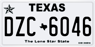 TX license plate DZC6046