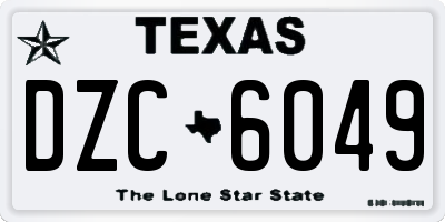 TX license plate DZC6049