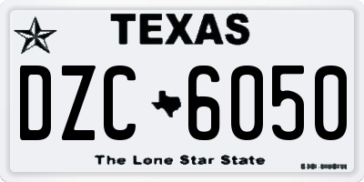 TX license plate DZC6050