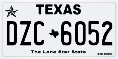 TX license plate DZC6052