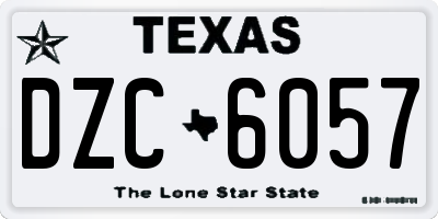 TX license plate DZC6057