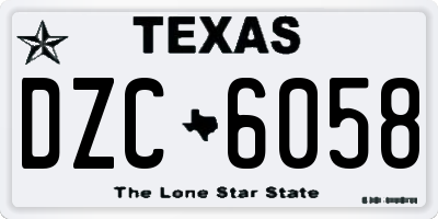 TX license plate DZC6058