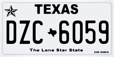 TX license plate DZC6059